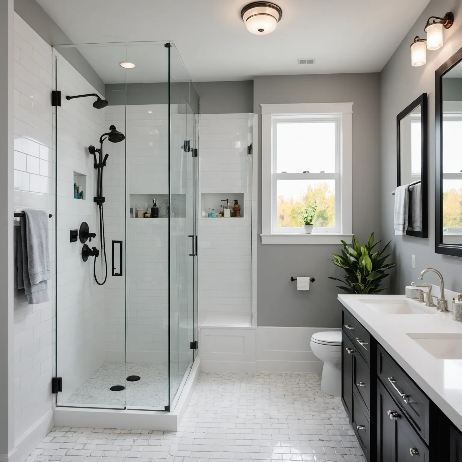 Small Bathroom Remodel Cost Overview Modern small bathroom remodel with white tiles and glass shower